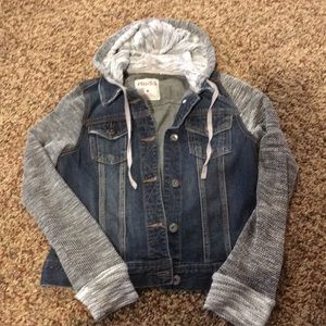 Mudd Jean Jacket with Hood Sz M